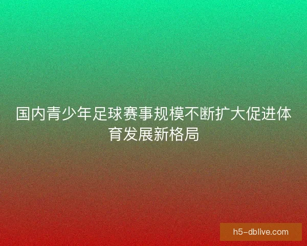 国内青少年足球赛事规模不断扩大促进体育发展新格局
